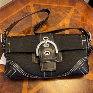COACH mini signature soho small flap SV/BK